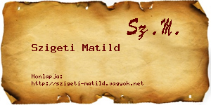 Szigeti Matild névjegykártya